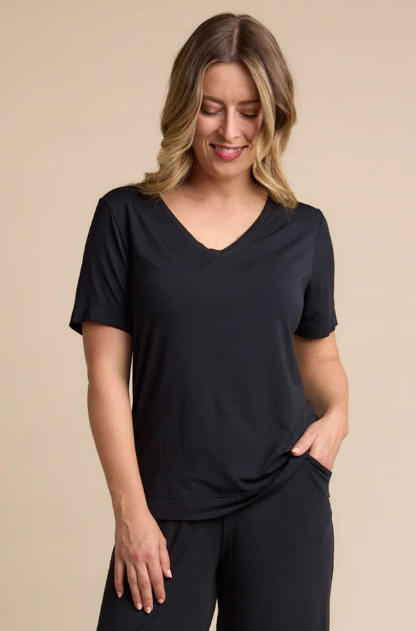 Tani Ella Black V-neck