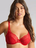 Panache Heidi Ruby Red lace Plunge Bra at Capri Launceston Lingerie, Sleepwear & Swimwear