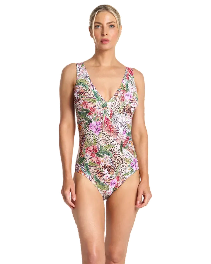 Capri Lingerie Sleepwear & Swimwear Launceston Tasmania Jantzen Lilymaze Deep Vee Swimsuit