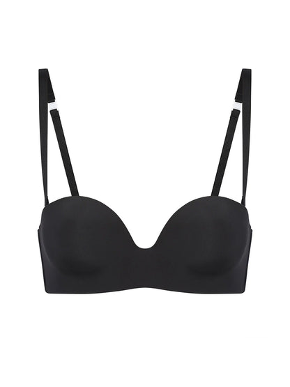 Simone Perele Essential Peau Rose / Black Plunge Strapless Bra