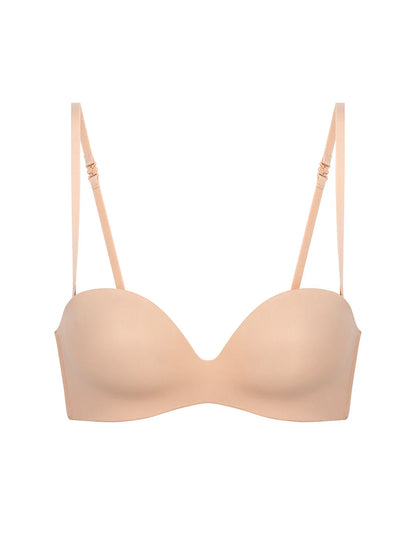 Simone Perele Essential Peau Rose / Black Plunge Strapless Bra