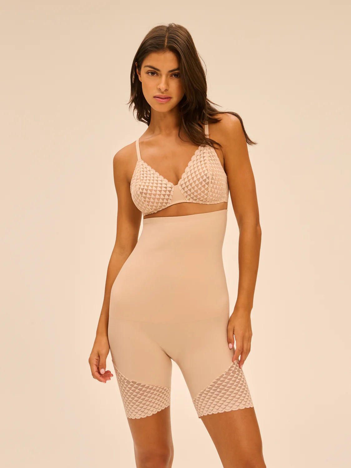 Simone Perele Subtile Black Peau Rose Shaper Short