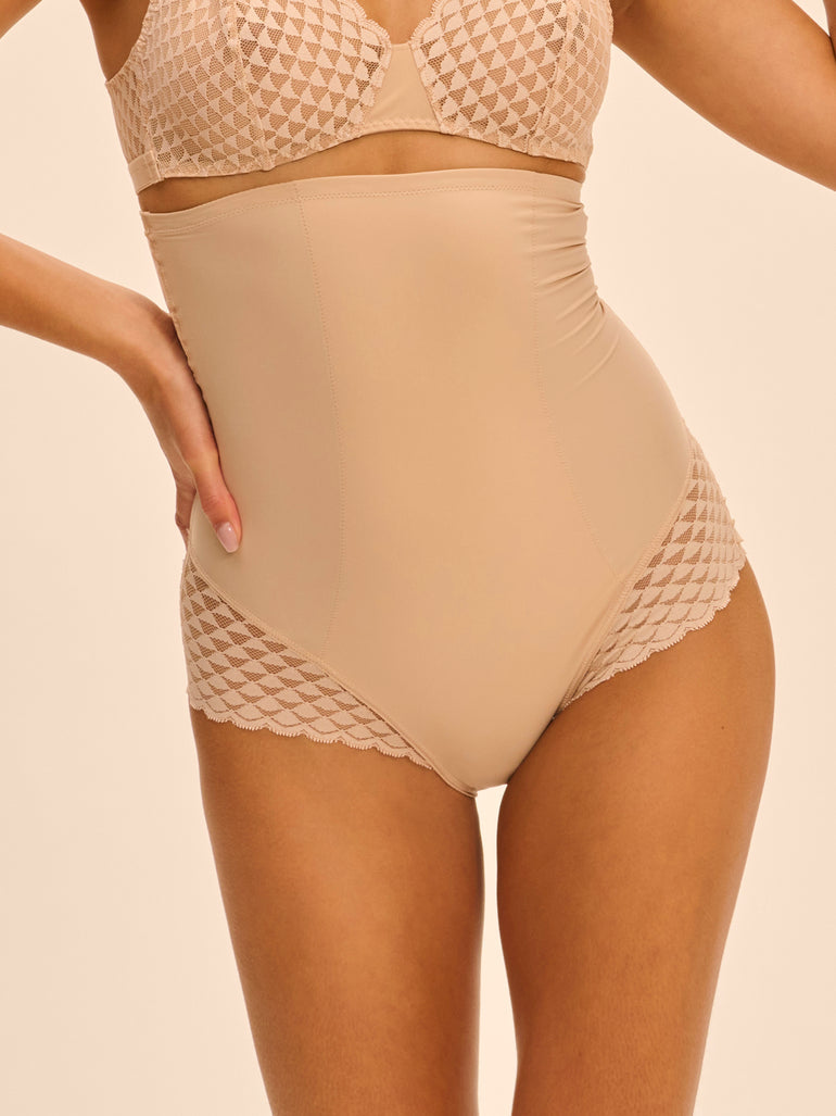 Simone Perele Subtile Peau Rose/ Black High Waist Shaper Brief