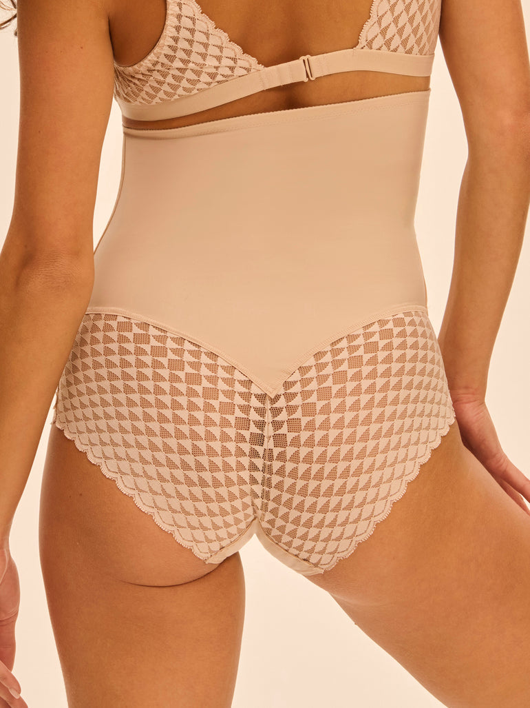 Simone Perele Subtile Peau Rose/ Black High Waist Shaper Brief