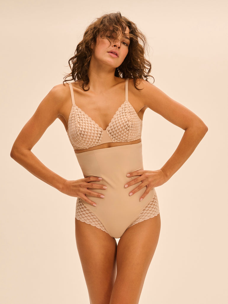 Simone Perele Subtile Peau Rose/ Black High Waist Shaper Brief