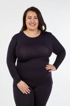 Tani High Neck French Navy Long Sleeve