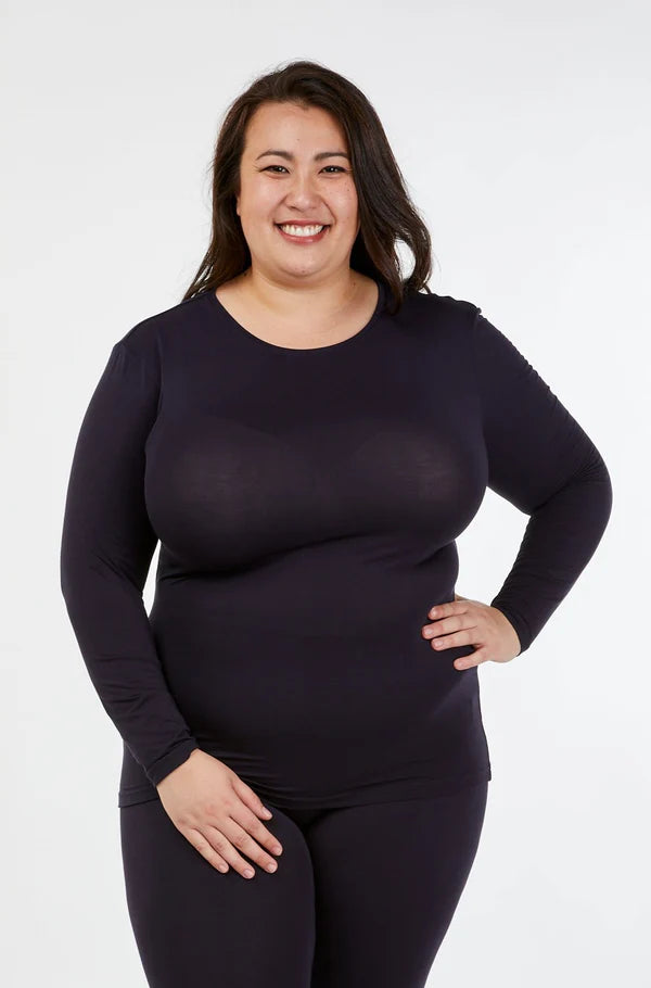 Tani High Neck French Navy Long Sleeve