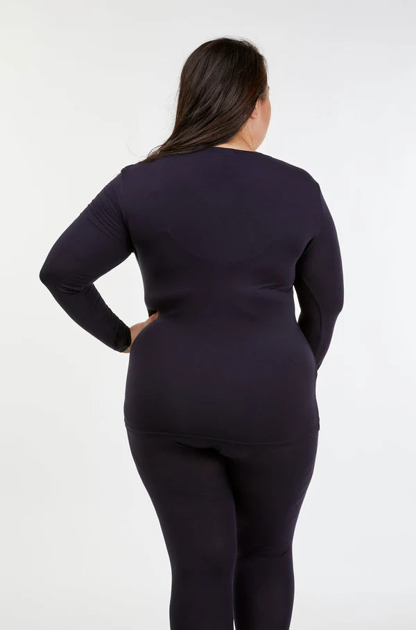 Tani High Neck French Navy Long Sleeve