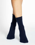 Levante Pina Crew Navy Wool Cashmere Socks