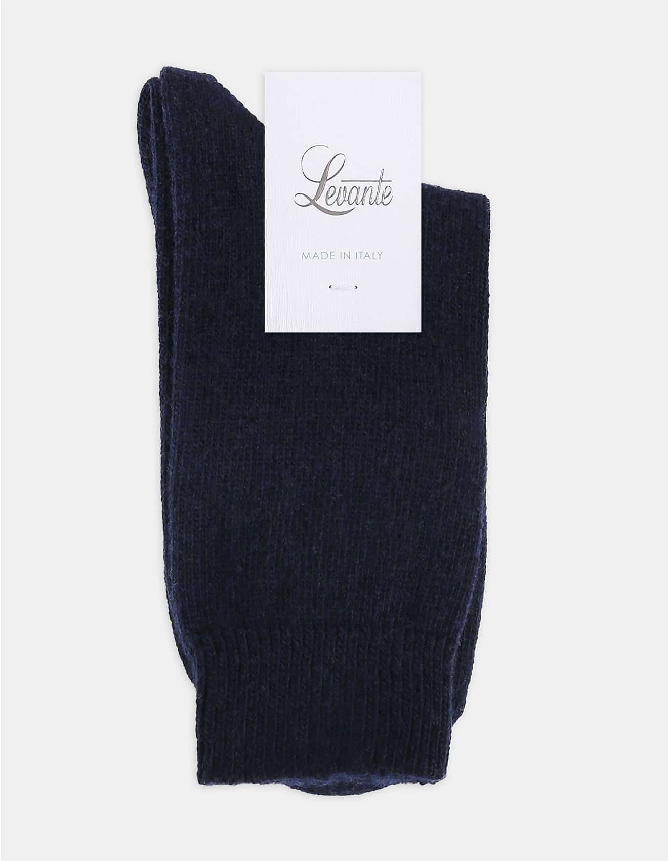 Levante Pina Crew Navy Wool Cashmere Socks