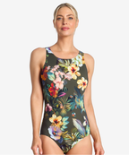 Capri Lingerie Sleepwear & Swimwear Launceston Tasmania Jantzen Hibiscus High Neck Mastectomy Swimsuit