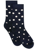 Levante Gigi Spot Crew Navy Cotton Socks
