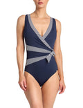 Jantzen Anchor Stripe Surplice Swimsuit
