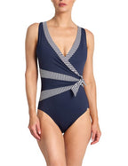 Jantzen Anchor Stripe Surplice Swimsuit
