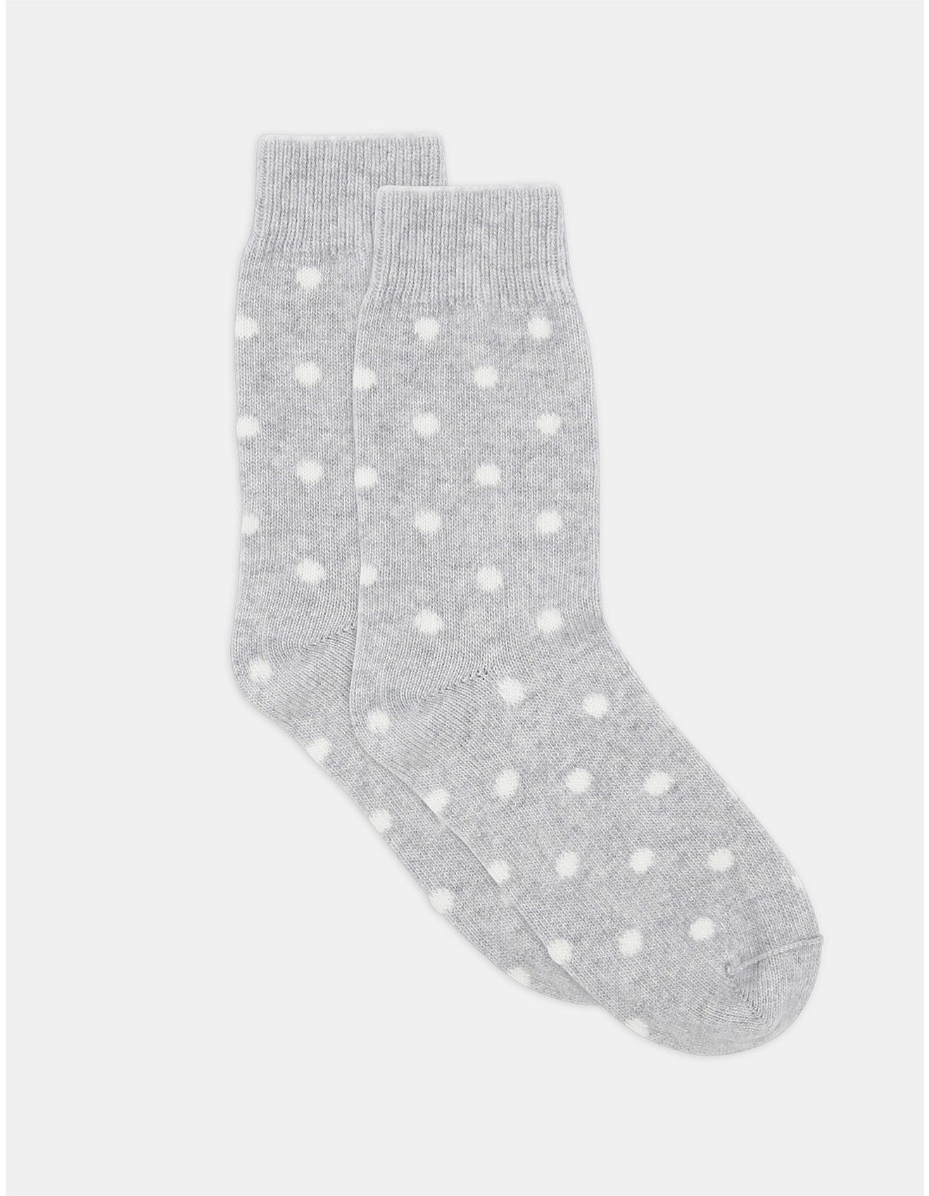 Levante Gigi Spot Crew Grey Cotton Socks
