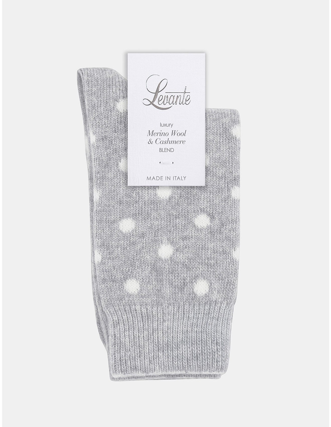 Levante Gigi Spot Crew Grey Cotton Socks