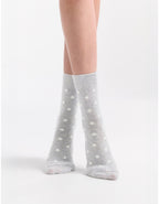 Levante Gigi Spot Crew Grey Cotton Socks
