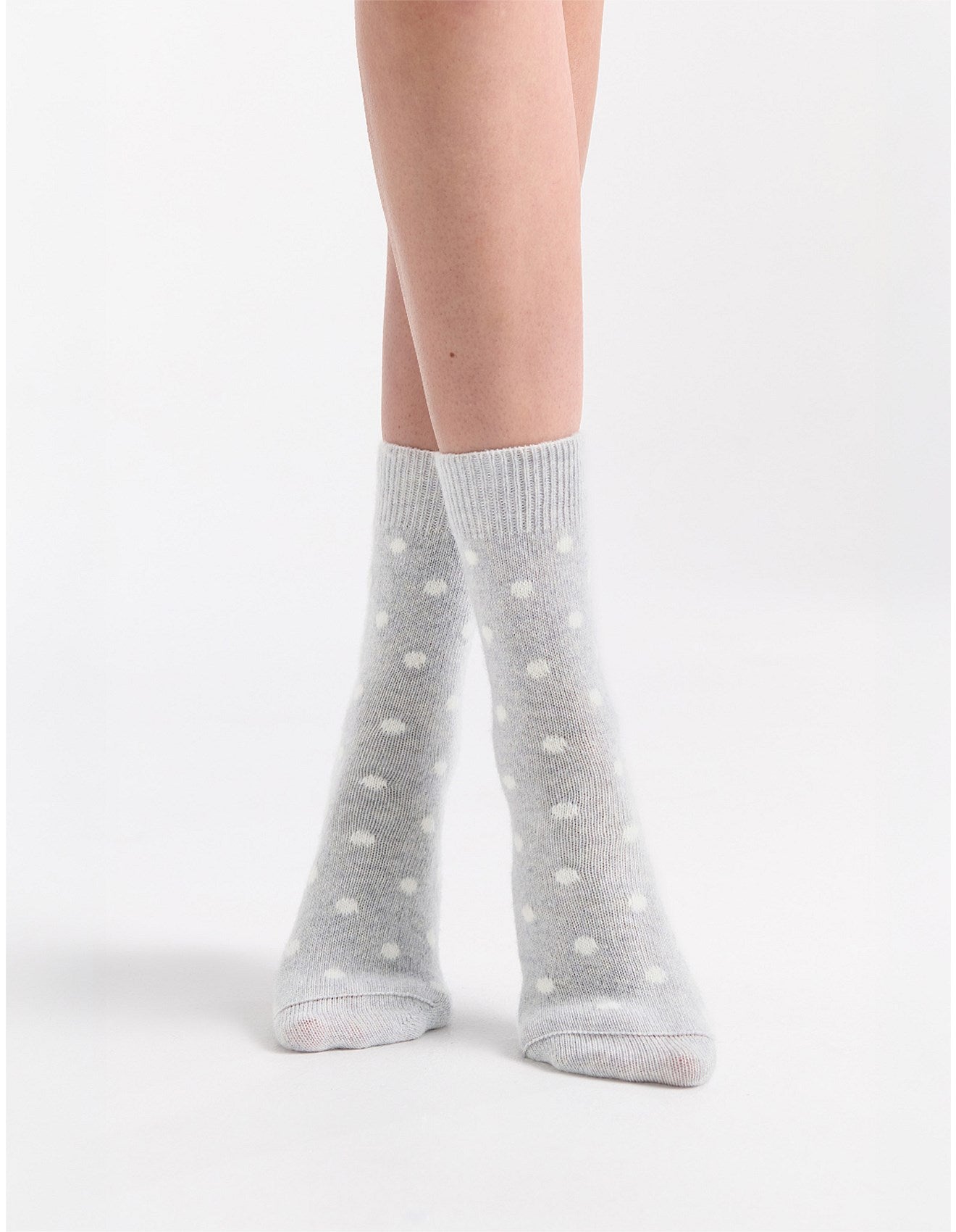 Levante Gigi Spot Crew Grey Cotton Socks