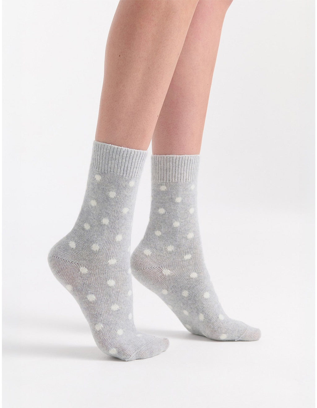 Levante Gigi Spot Crew Grey Cotton Socks