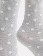 Levante Gigi Spot Crew Grey Cotton Socks