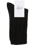 Levante Nina Cable Crew Nero Wool Socks