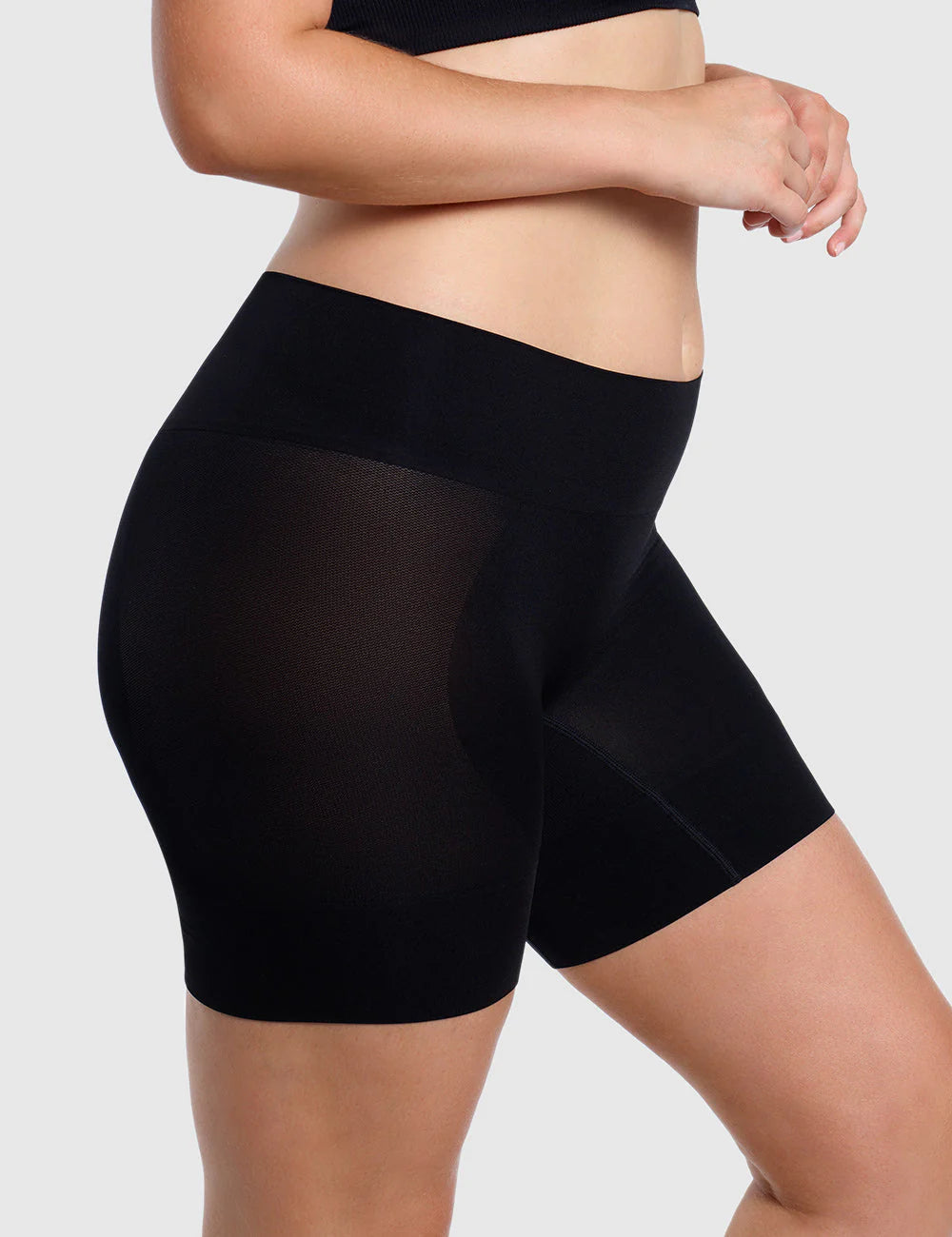 Ambra  Black Curvesque Anti Chafing Short