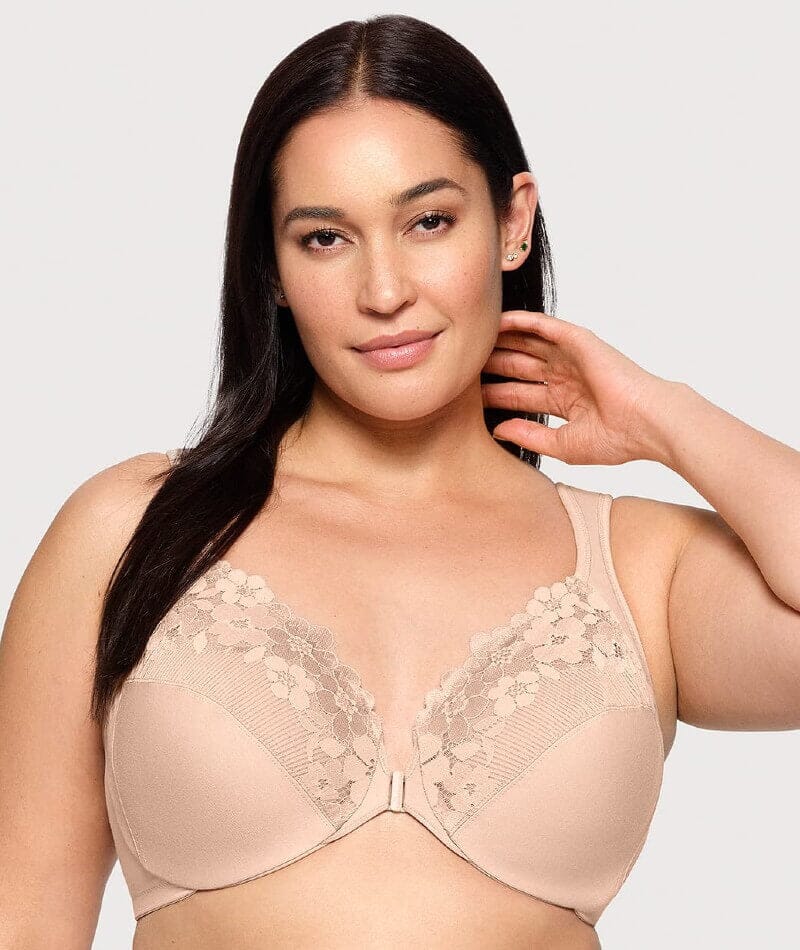 Glamorise Cotton Front Closing 1241 Wonderwire Bra