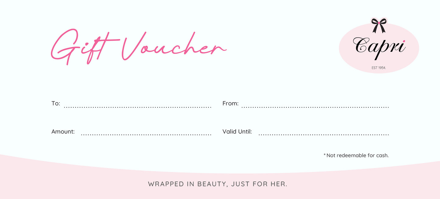 Capri Lingerie Sleepwear & Swimwear Gift Voucher