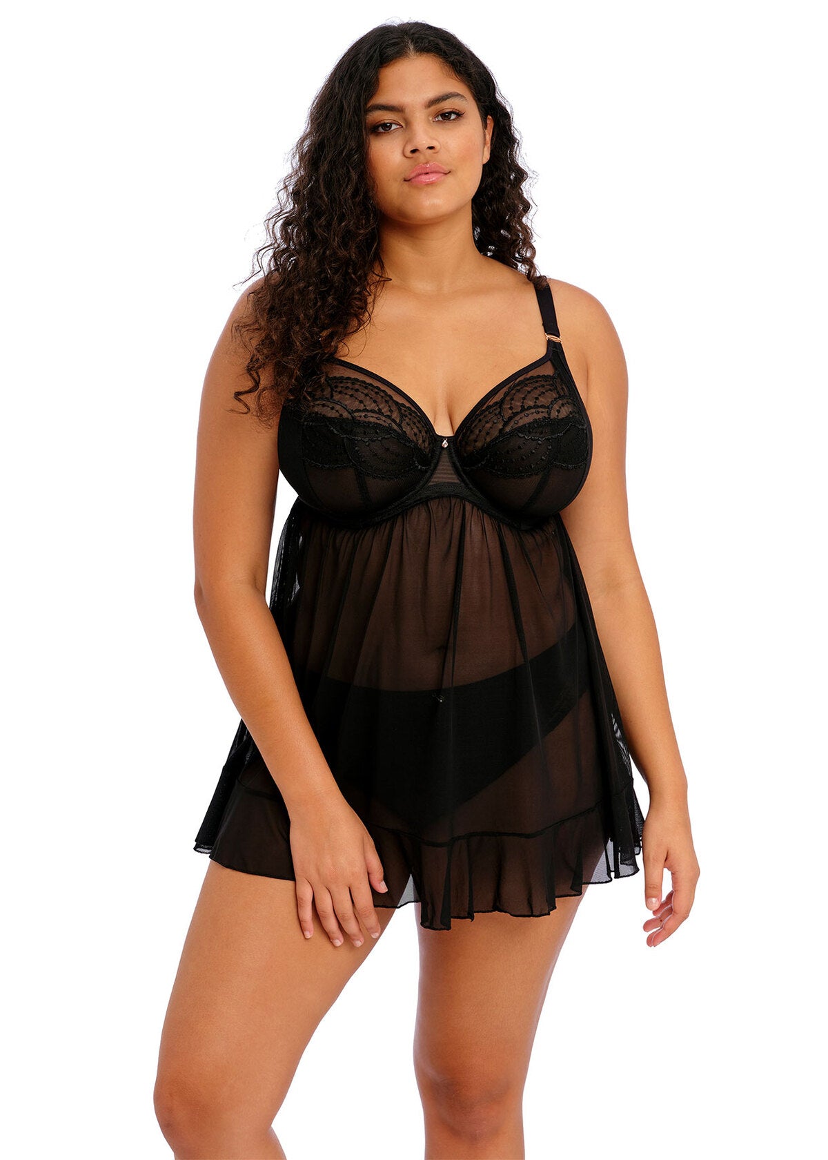 Capri Lingerie, Sleepwear & Swimwear Launceston Tasmania Elomi Priya Black Babydoll