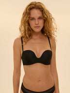 Simone Perele Essential Peau Rose / Black Plunge Strapless Bra