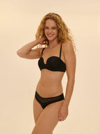 Simone Perele Essential Peau Rose / Black Plunge Strapless Bra