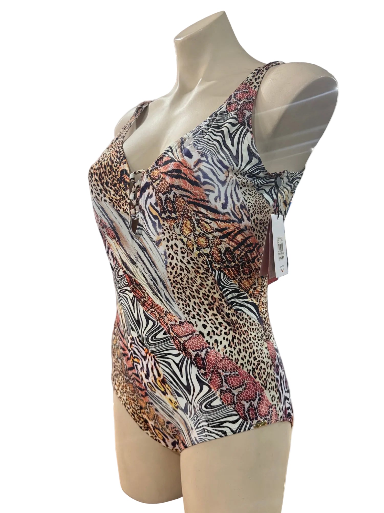 Capri Lingerie Sleepwear & Swimwear Launceston Tasmania Jantzen Tigeress Lattice Wirefree One-Piece