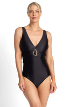 Capri lingerie Sleepwear & Swimwear Launceston Tasmania Jantzen Bella Deep Vee Buckle Swimsuit