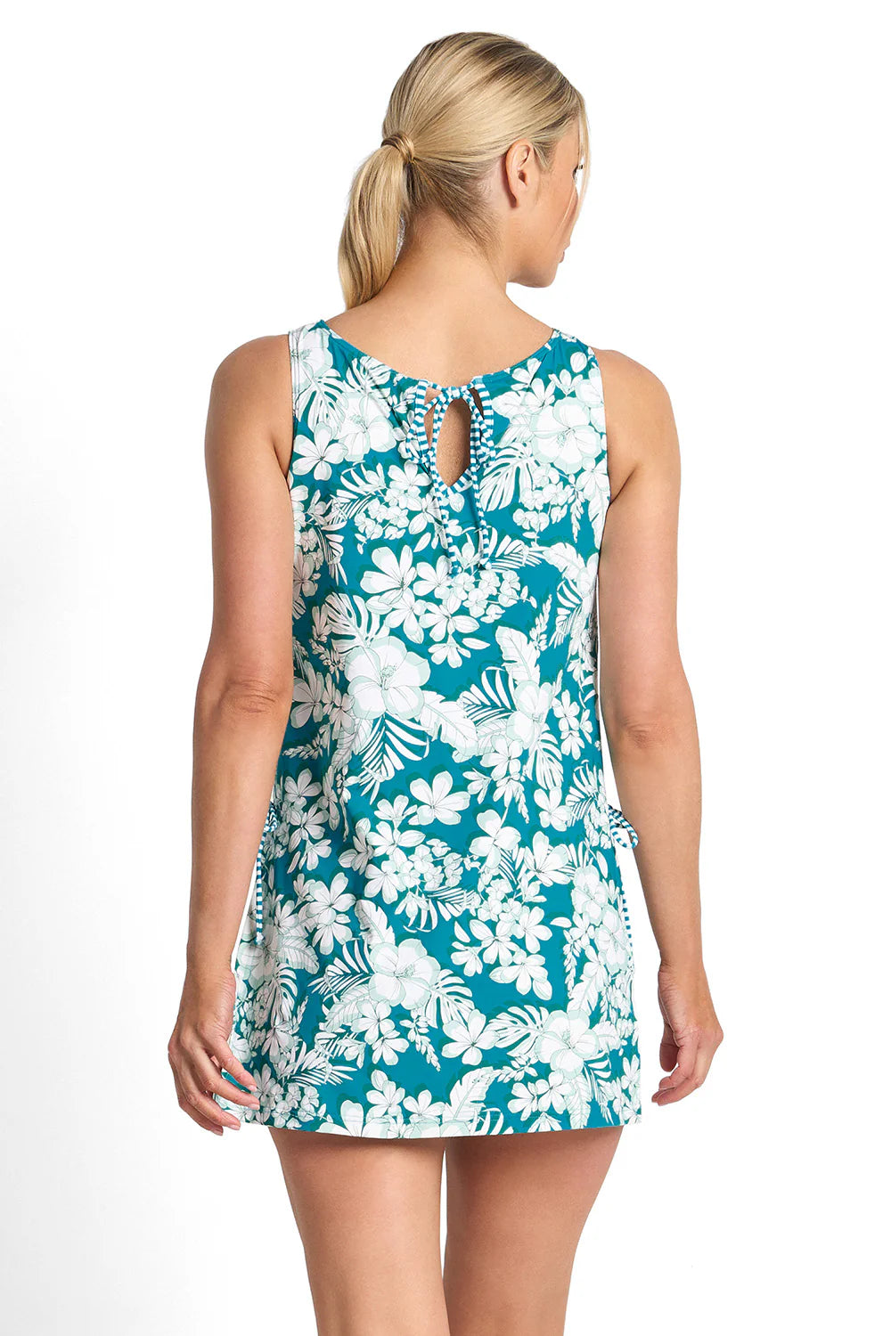 Capri lingerie Sleepwear & Swimwear Launceston Tasmania Jantzen Anchor Tie Side Aqua / Navy Swim Dress