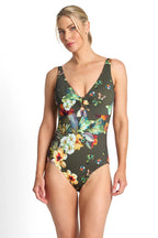 Capri Lingerie Sleepwear & Swimwear Launceston Tasmania Jantzen Hibiscus Buckle Swimsuit