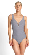 Capri Lingerie Sleepwear & Swimwear Launceston Tasmania Jantzen Anchor Stripe Lattice Swimsuit