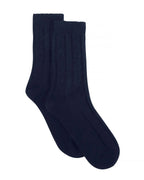 Levante Nina Cable Crew Navy Wool Socks