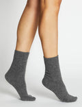 Levante Zita Crew Charcoal Wool Socks