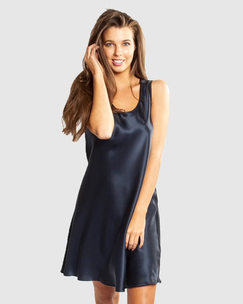 Capri Lingerie Sleepwear & Swimwear Launceston Tasmania Mono Silk Navy Nightie Slip Petticoat