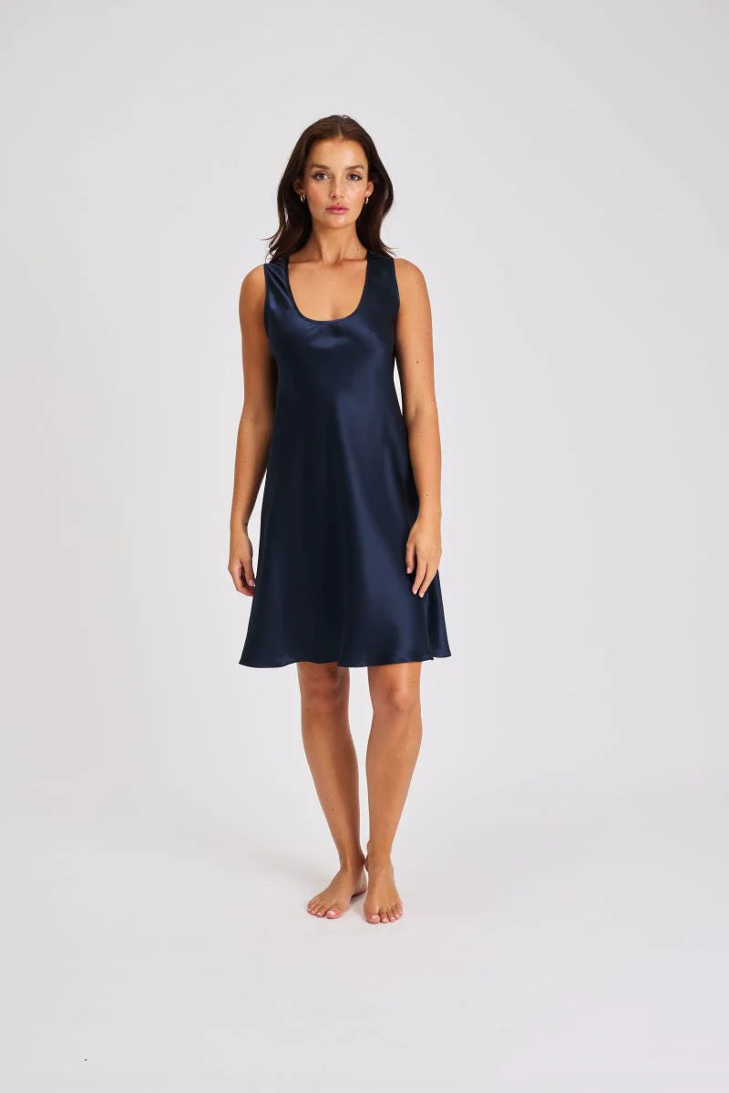 Capri Lingerie Sleepwear & Swimwear Launceston Tasmania Mono Silk Navy Nightie Slip Petticoat