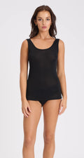 Capri Lingerie Sleepwear & Swimwear Launceston Tasmania Love & Lustre Black Silk Jersey Tank Camisole