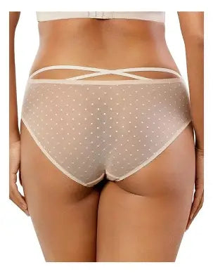 Parfait Mia Dot Sheer Mesh & Lace Rose Brief