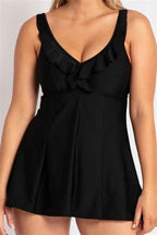 Capri Lingerie Sleepwear & Swimwear Launceston Tasmania Jantzen Ruffle Black Swim dress
