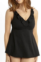 Capri Lingerie Sleepwear & Swimwear Launceston Tasmania Jantzen Ruffle Black Swim dress