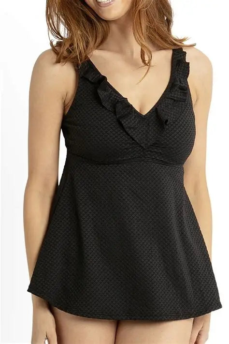 Capri Lingerie Sleepwear & Swimwear Launceston Tasmania Jantzen Ruffle Black Swim dress