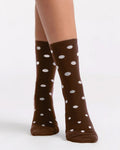 Levante Gigi Spot Crew Espresso Cotton Socks