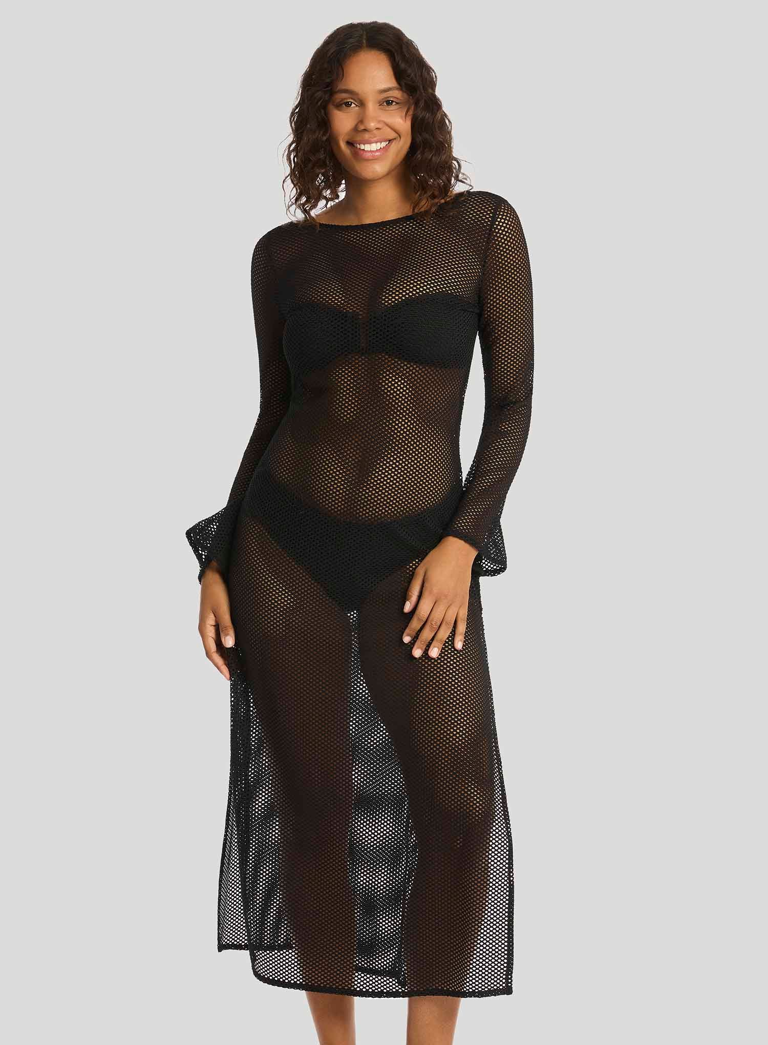Sea Level Mesh Long Dress Cover Up
