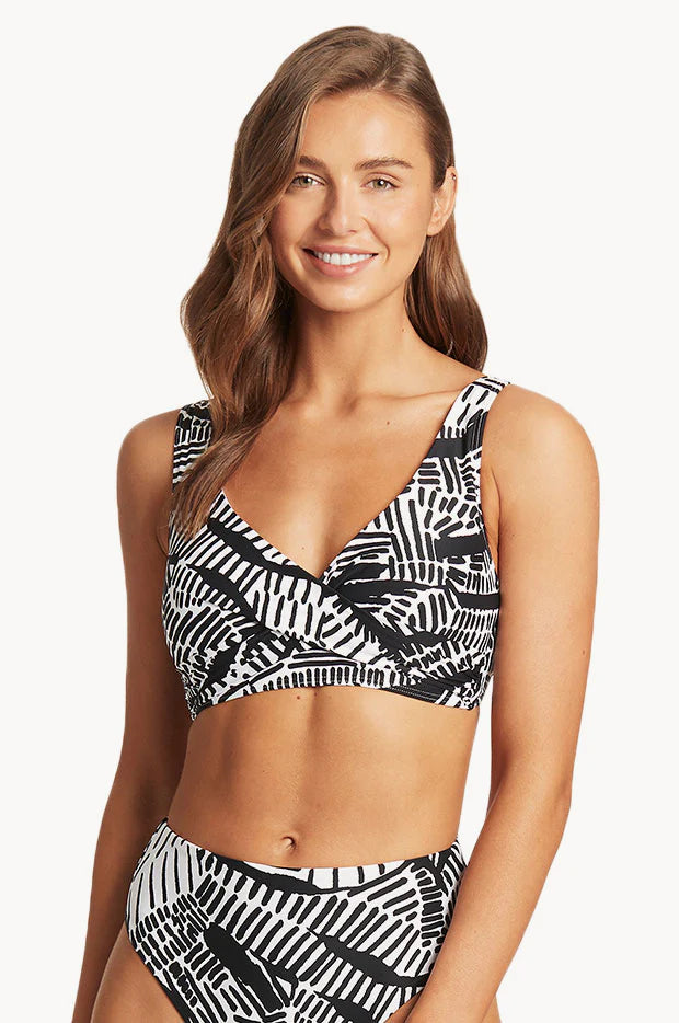 Sea Level Pampas Cross Front Bikini Swim Top