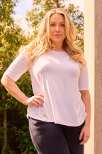 Tani White Elbow Swing Tee