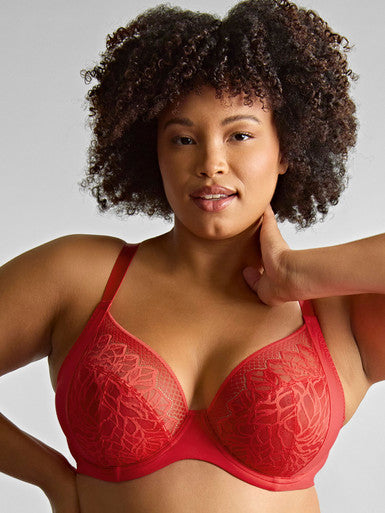 Sculptresse Sophia Plunge Red Full Cup Bra